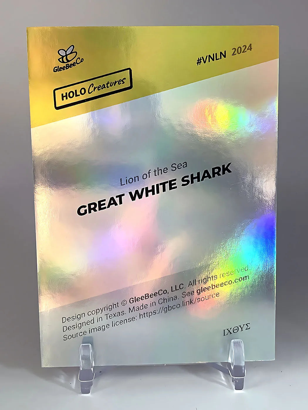 Great White Shark Card (Holographic) - Vintage Style - 2024 GleeBeeCo #VNLN