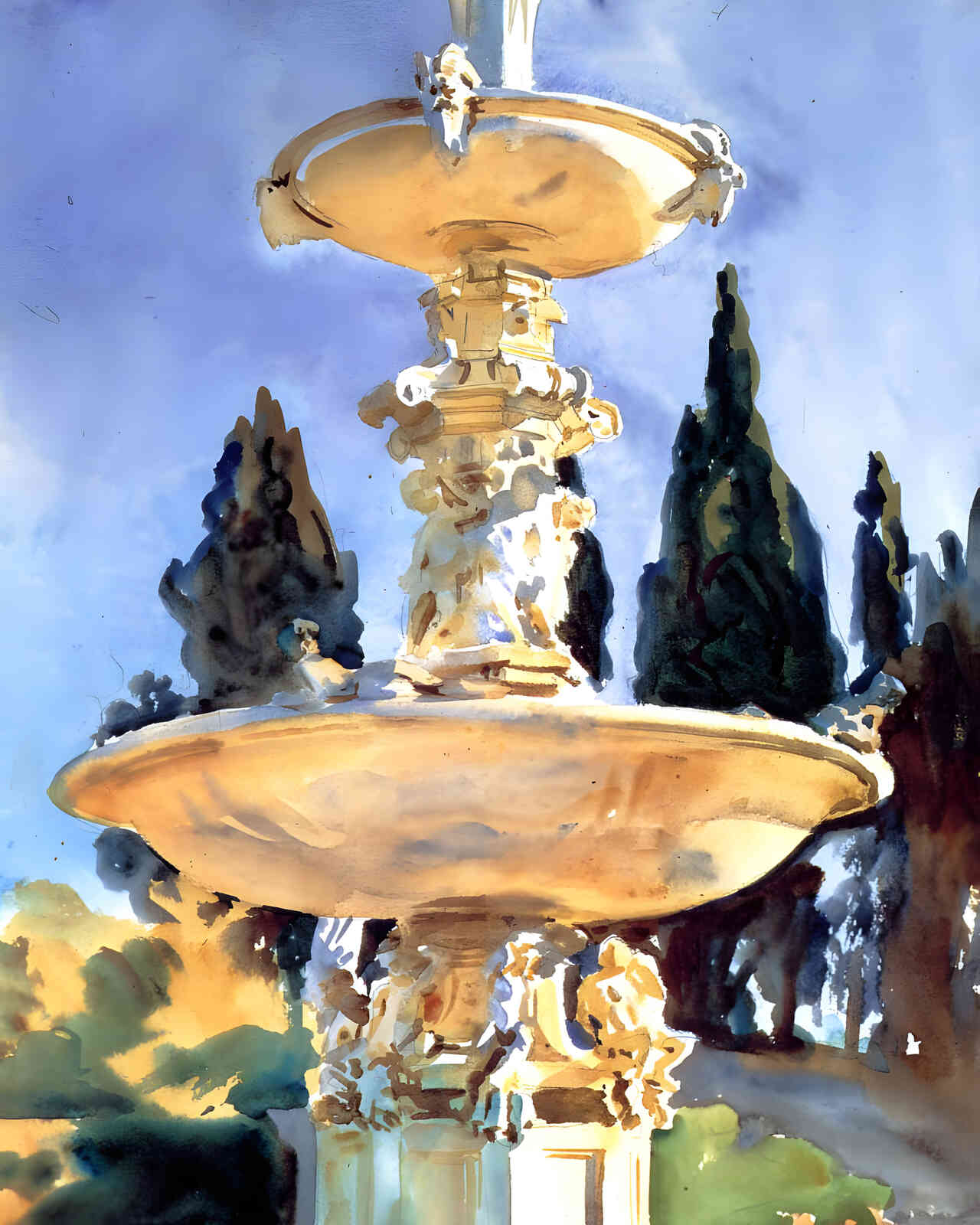 In a Medici Villa 1907 Painting by John Singer Sargent 8x10" Art Print