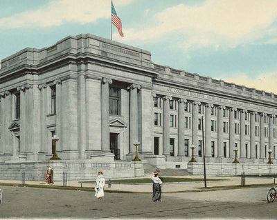 US Court House and Post Office in 1907 vintage print