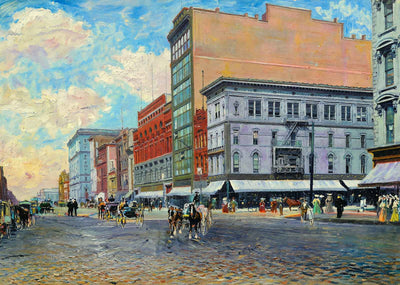 Washington St from Meridian St Indianapolis in 1907 Art Print (7 Sizes)