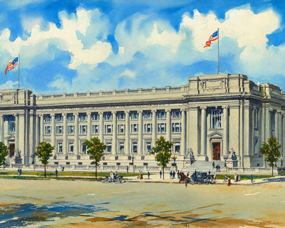 US Court House and Post Office in 1905 art print