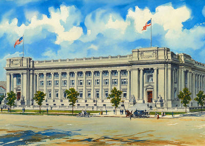 US Court House and Post Office Indianapolis in 1905 Art Print (7 Sizes)