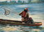 Indian Fisherman on Snake River Oregon in 1908 Vintage Print (7 Sizes)