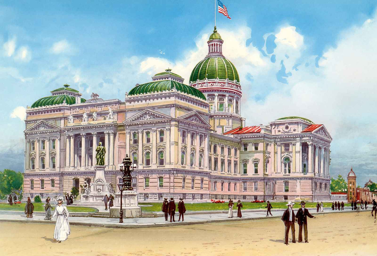 Indiana State Capitol Indianapolis in 1906 Vintage Print (7 Sizes)