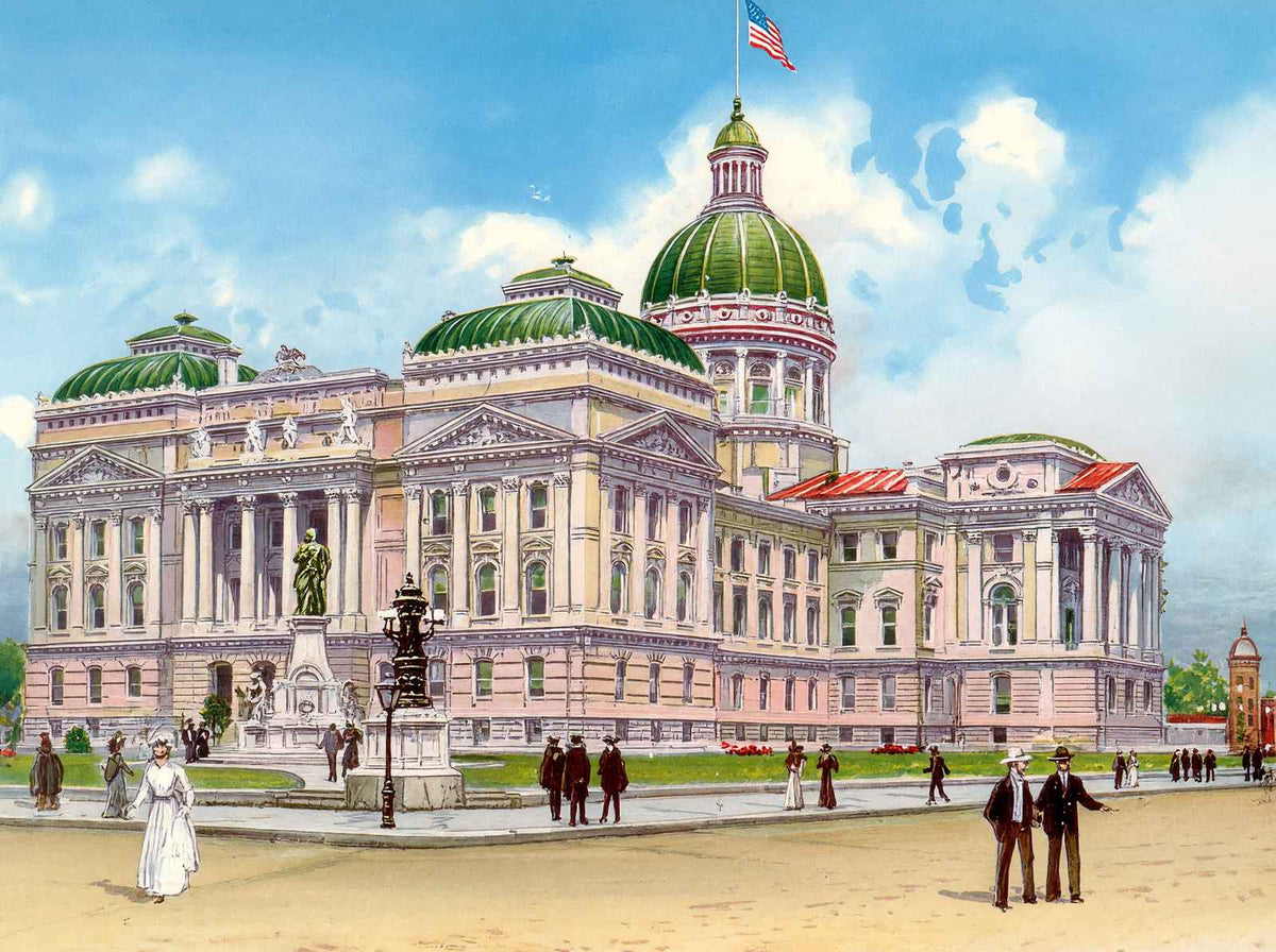 Indiana State Capitol Indianapolis in 1906 Vintage Print (7 Sizes)