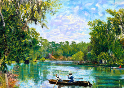 View on the Withlacoochee River in Florida in 1908 Art Print (7 Sizes)