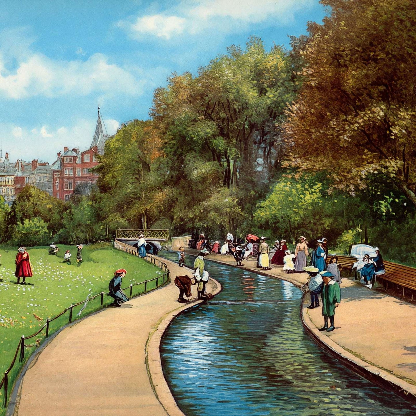 In the Gardens Bournemouth in 1904 Vintage Print (7 Sizes) - Premium Print