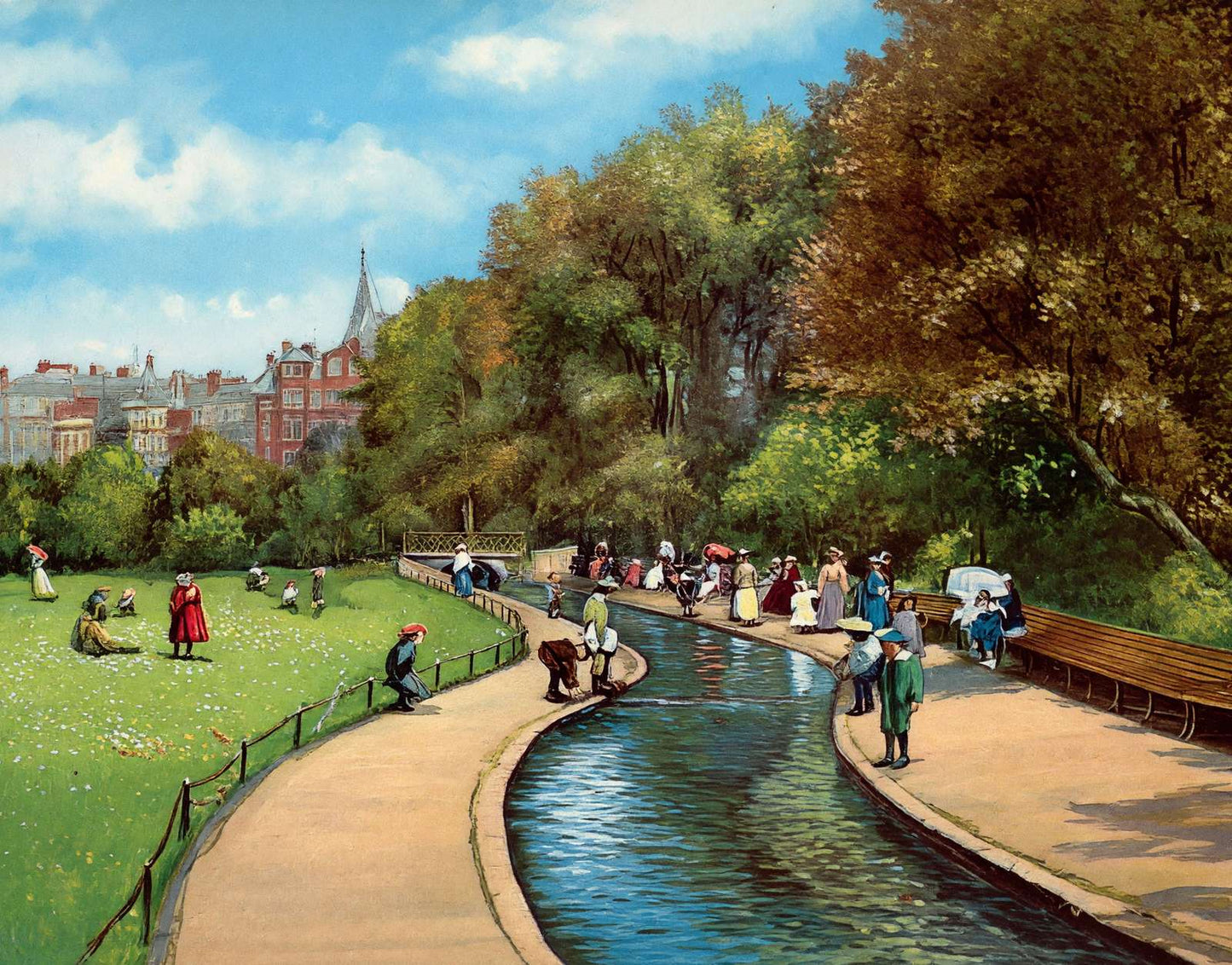 In the Gardens Bournemouth in 1904 Vintage Print (7 Sizes) - Premium Print