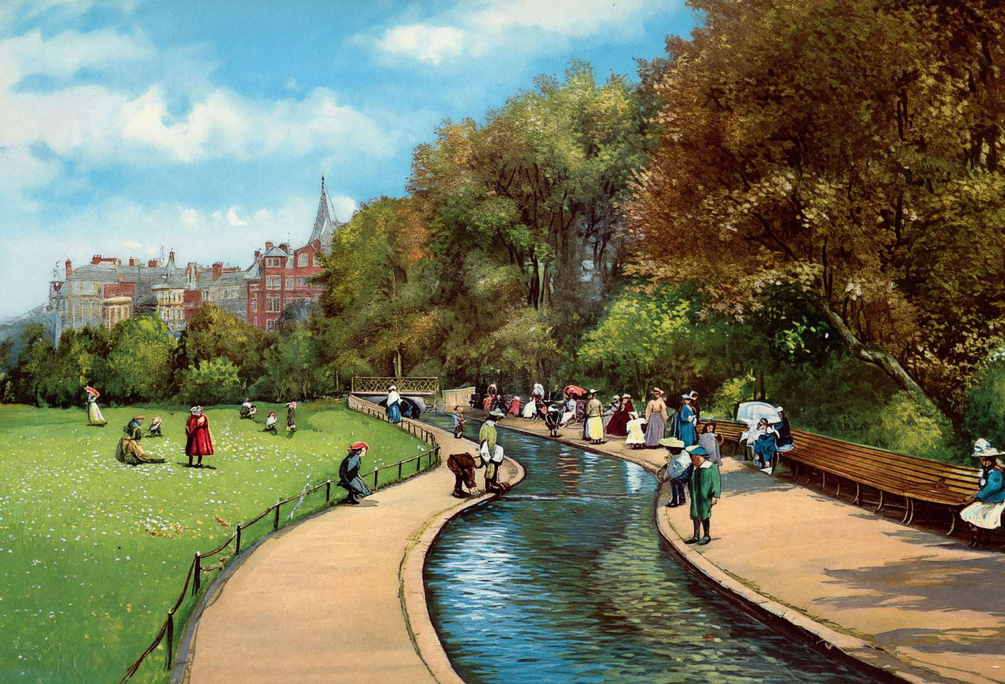 In the Gardens Bournemouth in 1904 Vintage Print (7 Sizes) - Premium Print