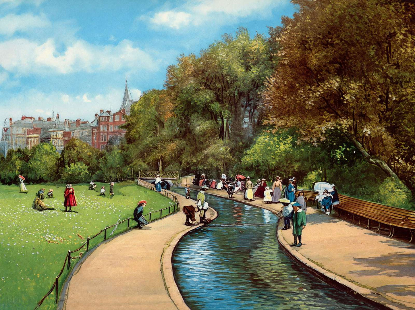 In the Gardens Bournemouth in 1904 Vintage Print (7 Sizes) - Premium Print