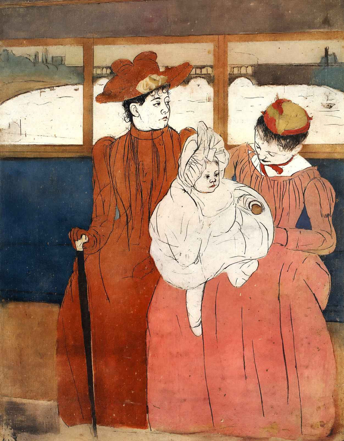 Interior of a Tramway Passing a Bridge 1891 by Mary Cassatt Art Print (6 Sizes)