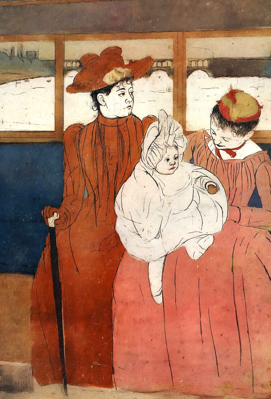 Interior of a Tramway Passing a Bridge 1891 by Mary Cassatt Art Print (6 Sizes)