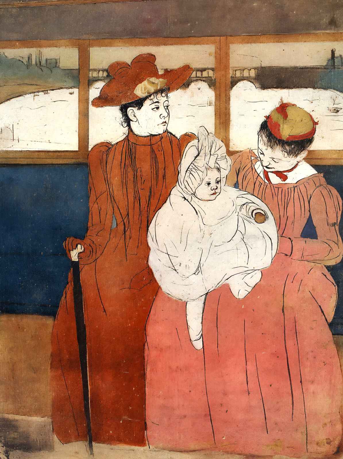 Interior of a Tramway Passing a Bridge 1891 by Mary Cassatt Art Print (6 Sizes)