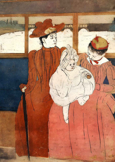 Interior of a Tramway Passing a Bridge 1891 by Mary Cassatt Art Print (6 Sizes)