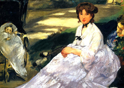 In the Garden Art Print 1870 Painting by Edouard Manet (6 Sizes) - Retouched