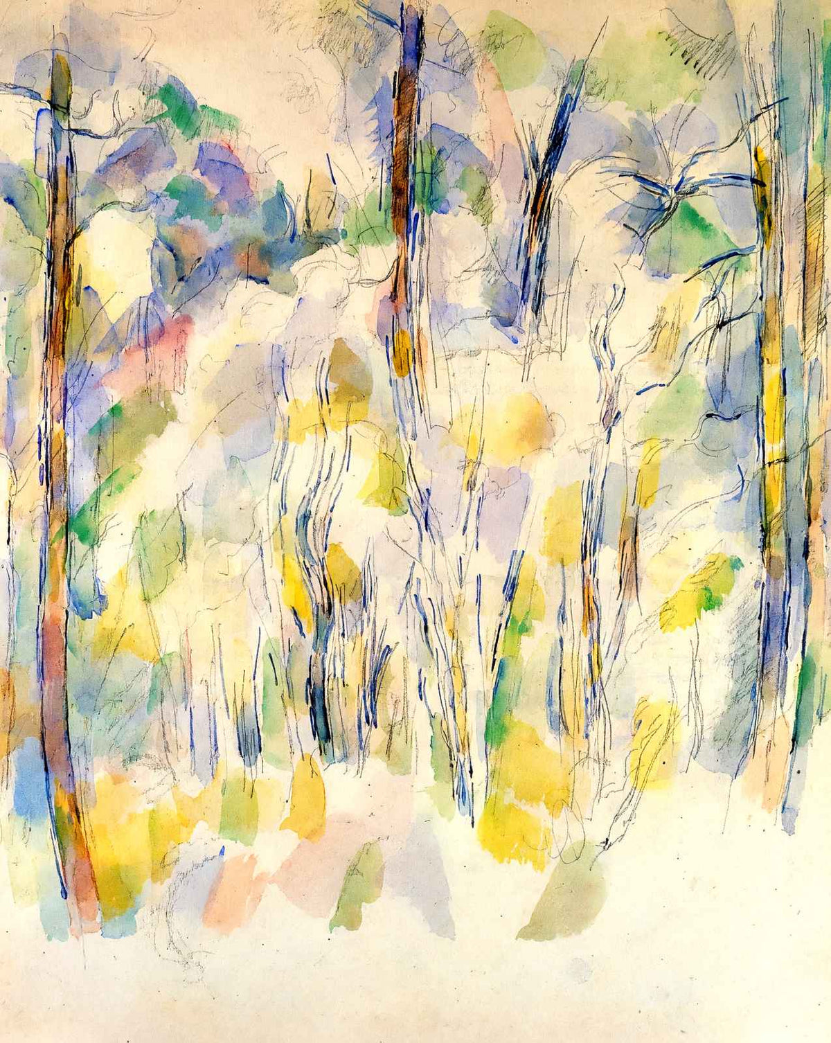 In the Woods fine art print by Paul Cezanne (1900)