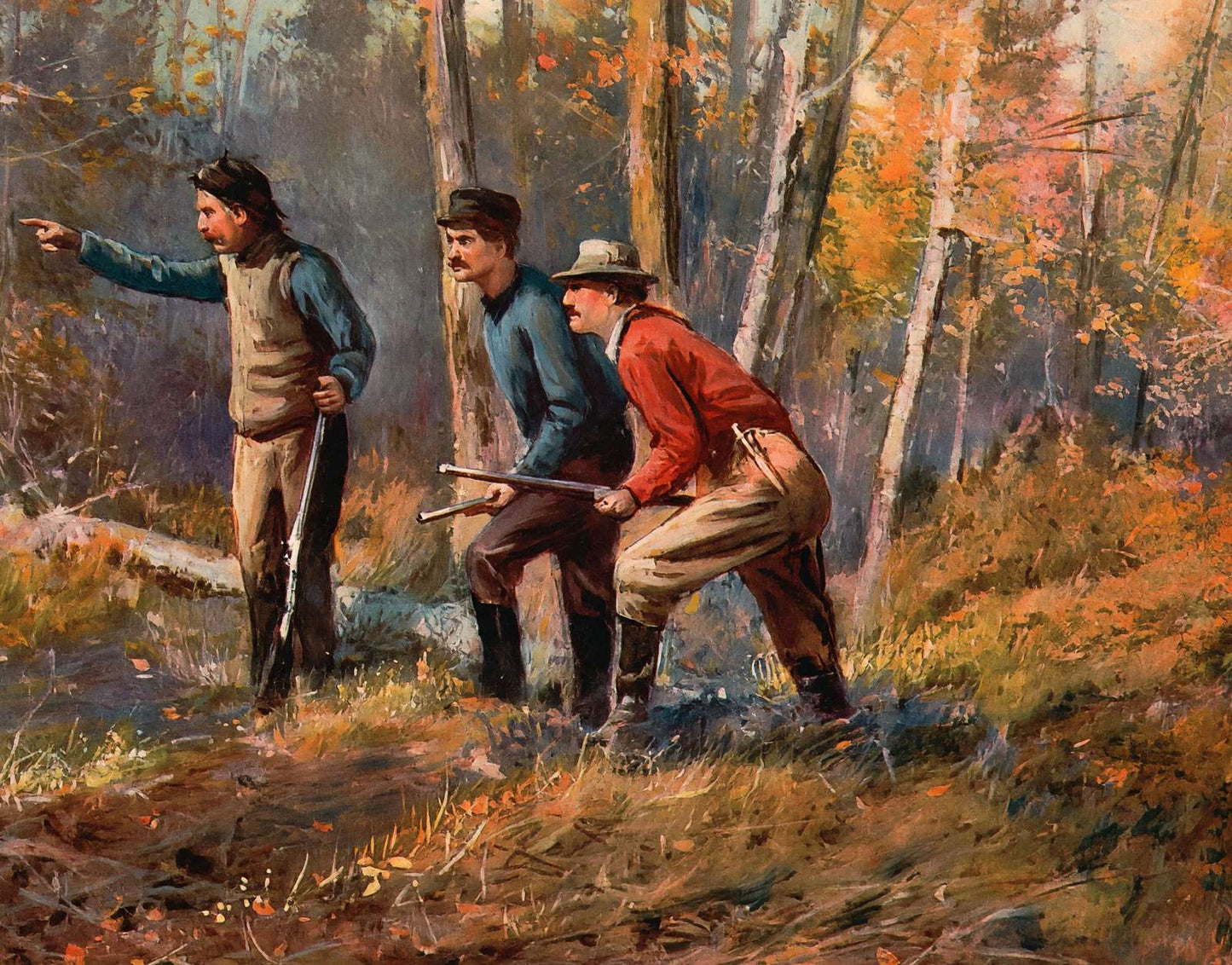 At the Runway in the Maine Woods in 1907 Vintage Print (7 Sizes) - Enhanced