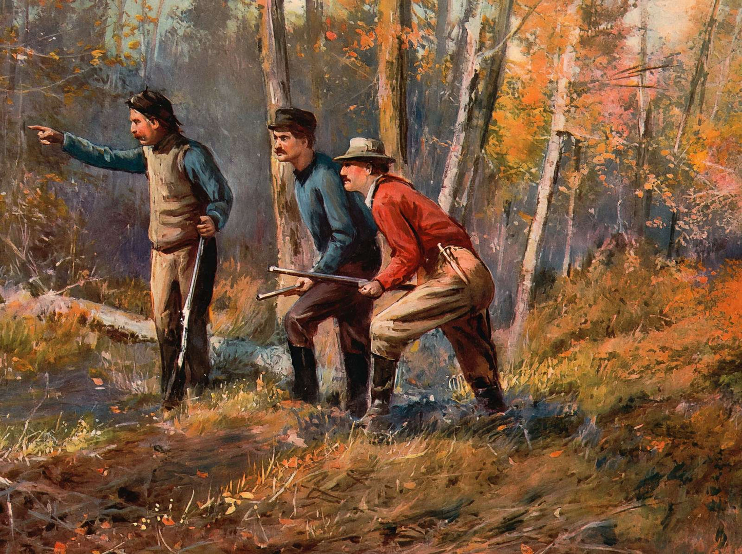 At the Runway in the Maine Woods in 1907 Vintage Print (7 Sizes) - Enhanced