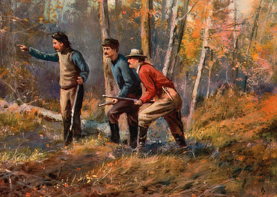 At the Runway in the Maine Woods in 1907 Vintage Print (7 Sizes) - Enhanced