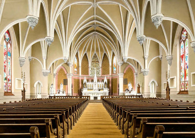 Interior of St Andrew's Church Roanoke in 1908 Vintage Print (7 Sizes)