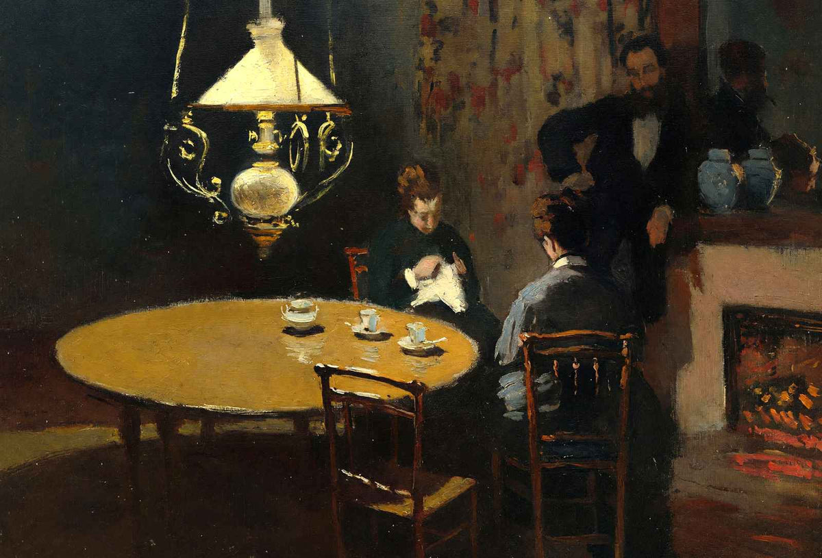 Interior, after Dinner Art Print Painting by Claude Monet (6 Sizes) - Enhanced