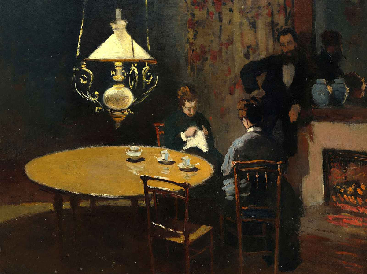 Interior, after Dinner Art Print Painting by Claude Monet (6 Sizes) - Enhanced