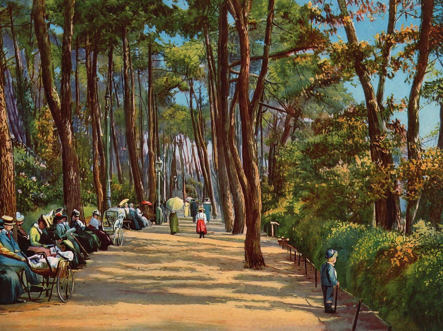 The Invalid's Walk Bournemouth in 1904 Vintage Print (7 Sizes) - Premium Print