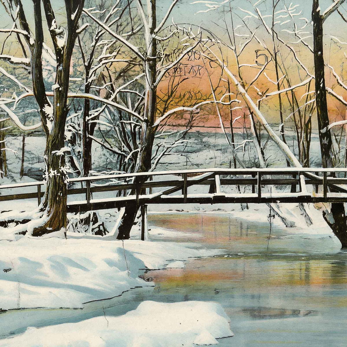In Winter's Garb Cherokee Park Louisville in 1907 Vintage Print (7 Sizes)