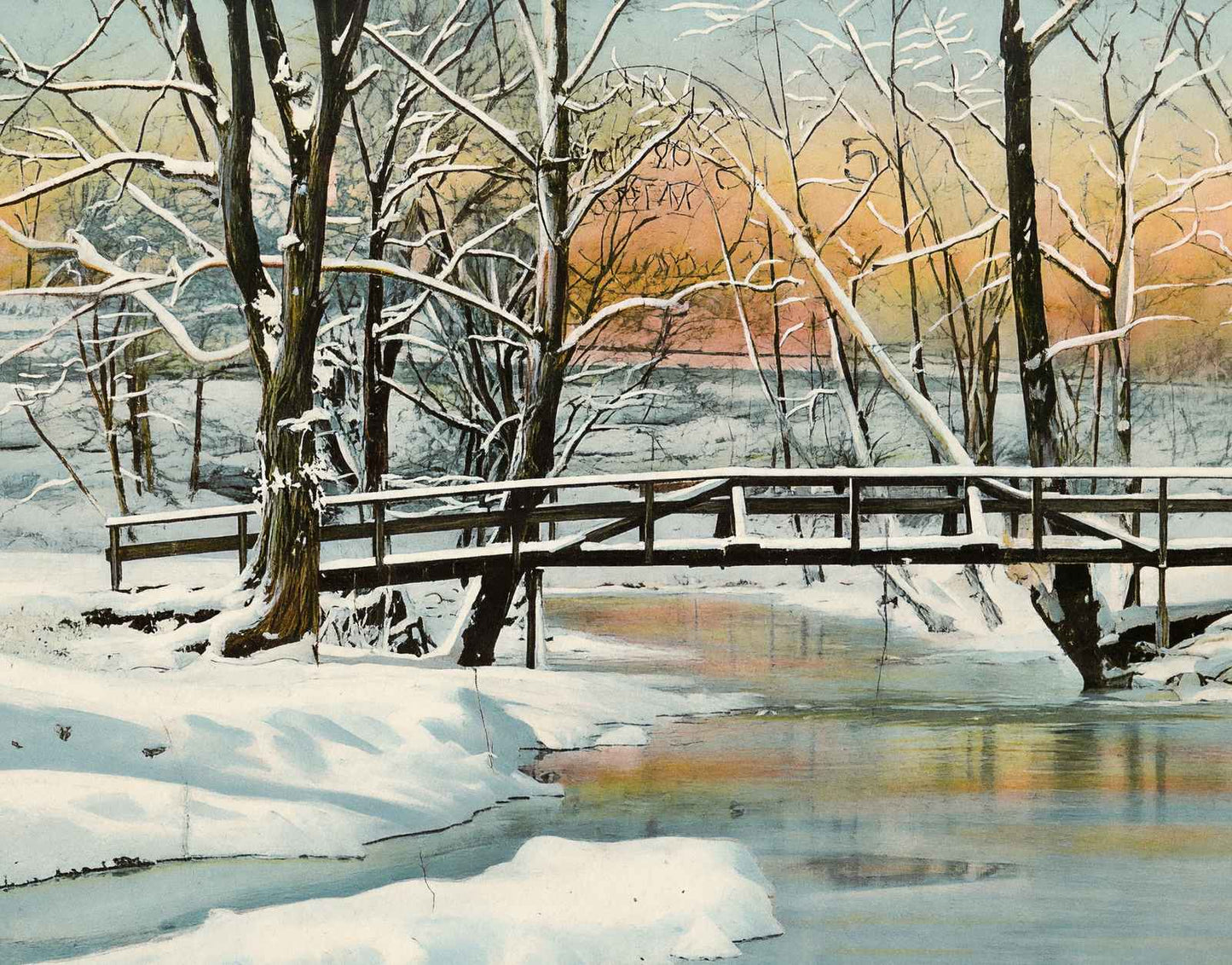 In Winter's Garb Cherokee Park Louisville in 1907 Vintage Print (7 Sizes)