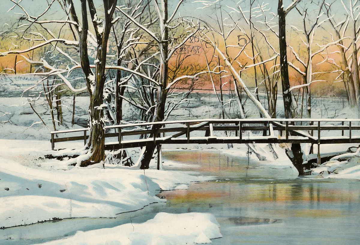 In Winter's Garb Cherokee Park Louisville in 1907 Vintage Print (7 Sizes)