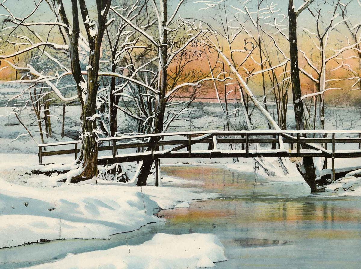 In Winter's Garb Cherokee Park Louisville in 1907 Vintage Print (7 Sizes)