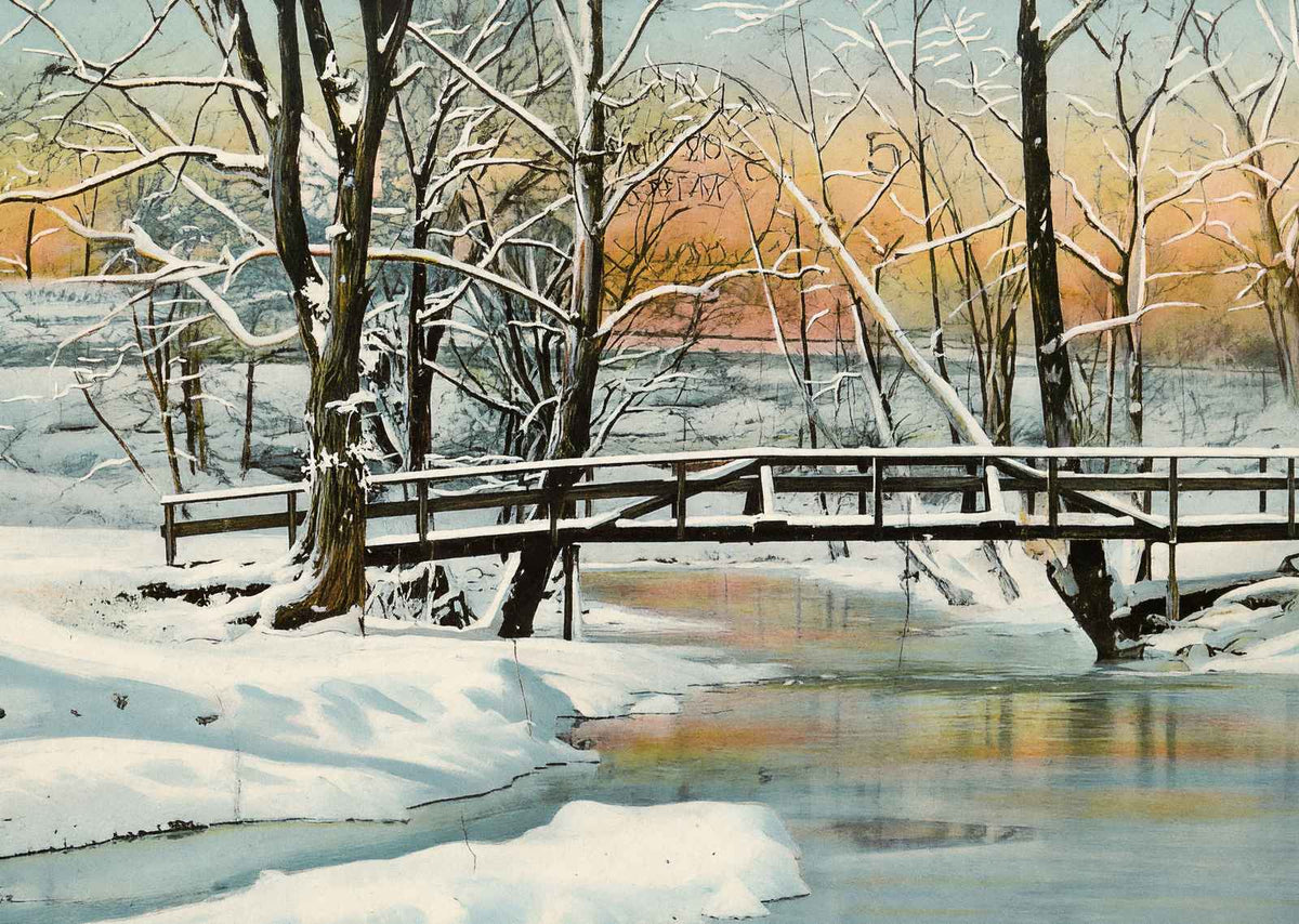 In Winter's Garb Cherokee Park Louisville in 1907 Vintage Print (7 Sizes)