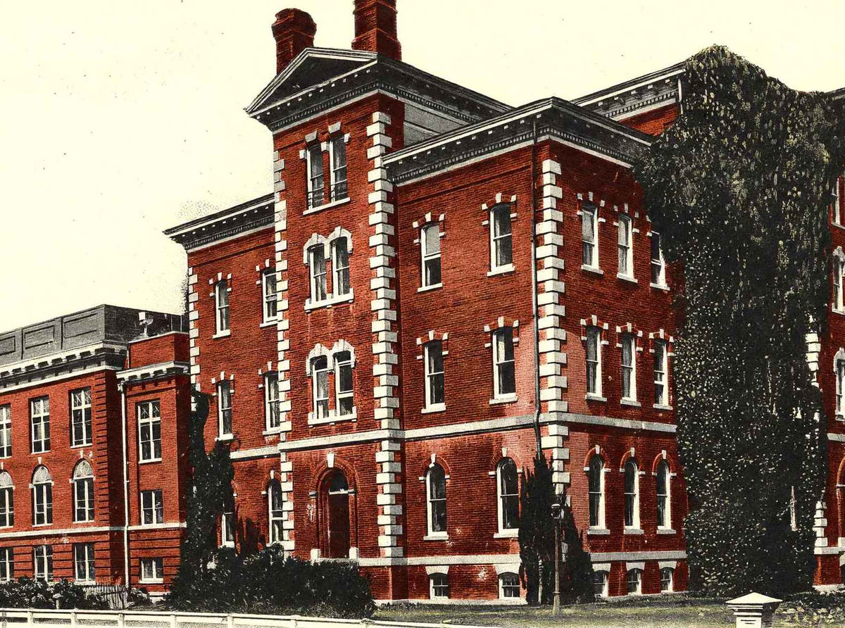 Illinois State School for the Deaf Jacksonville in 1905 Vintage Print