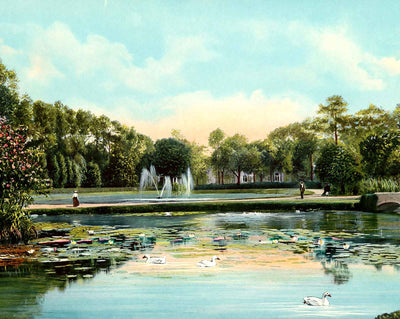 Riverside Park Looking East in 1909 vintage print