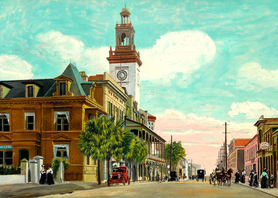 Forsyth Street Looking East Jacksonville in 1909 Art Print (7 Sizes)