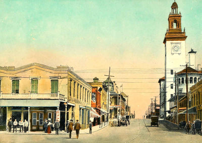 Hogan Street Looking North Jacksonville in 1909 Art Print (7 Sizes)