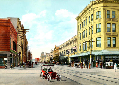 Bay Street Looking West Jacksonville in 1909 Vintage Print (7 Sizes)