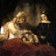 Jacob Blessing the Children of Joseph Art Print 1656 by Rembrandt (6 Sizes)
