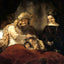 Jacob Blessing the Children of Joseph Art Print 1656 by Rembrandt (6 Sizes)
