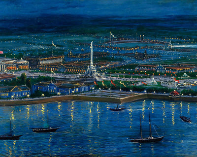 Jamestown Exposition Great Pier at Night art print