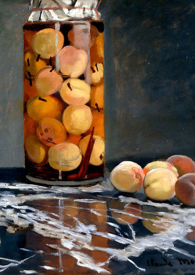 Jar of Peaches Painting by Claude Monet Premium Art Print (6 Sizes) - Enhanced