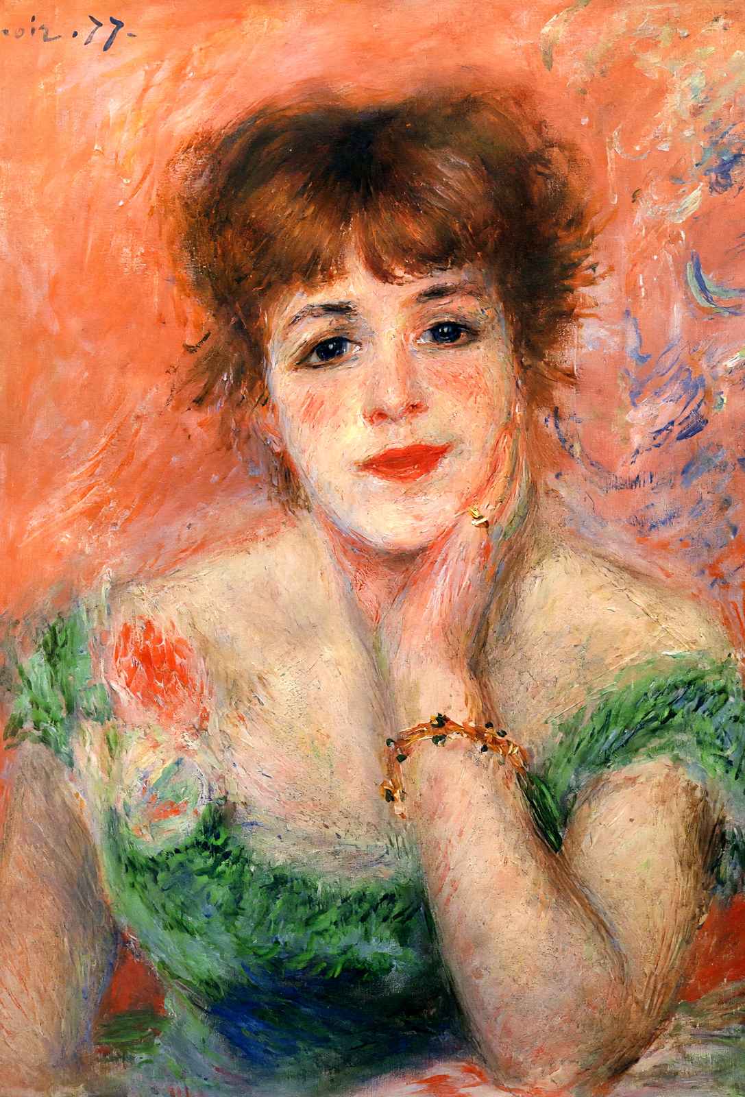 Jeanne Samary in a Low Necked Dress Art Print 1877 by Renoir (6 Sizes)
