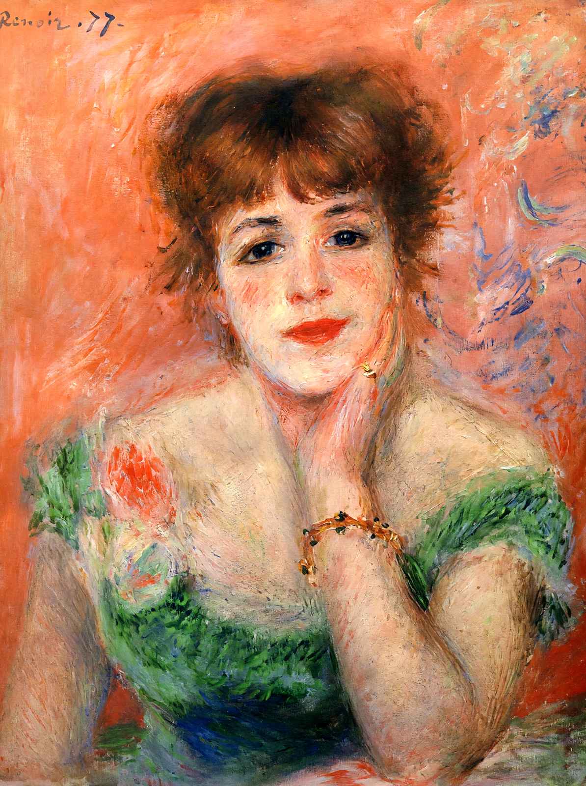 Jeanne Samary in a Low Necked Dress Art Print 1877 by Renoir (6 Sizes)