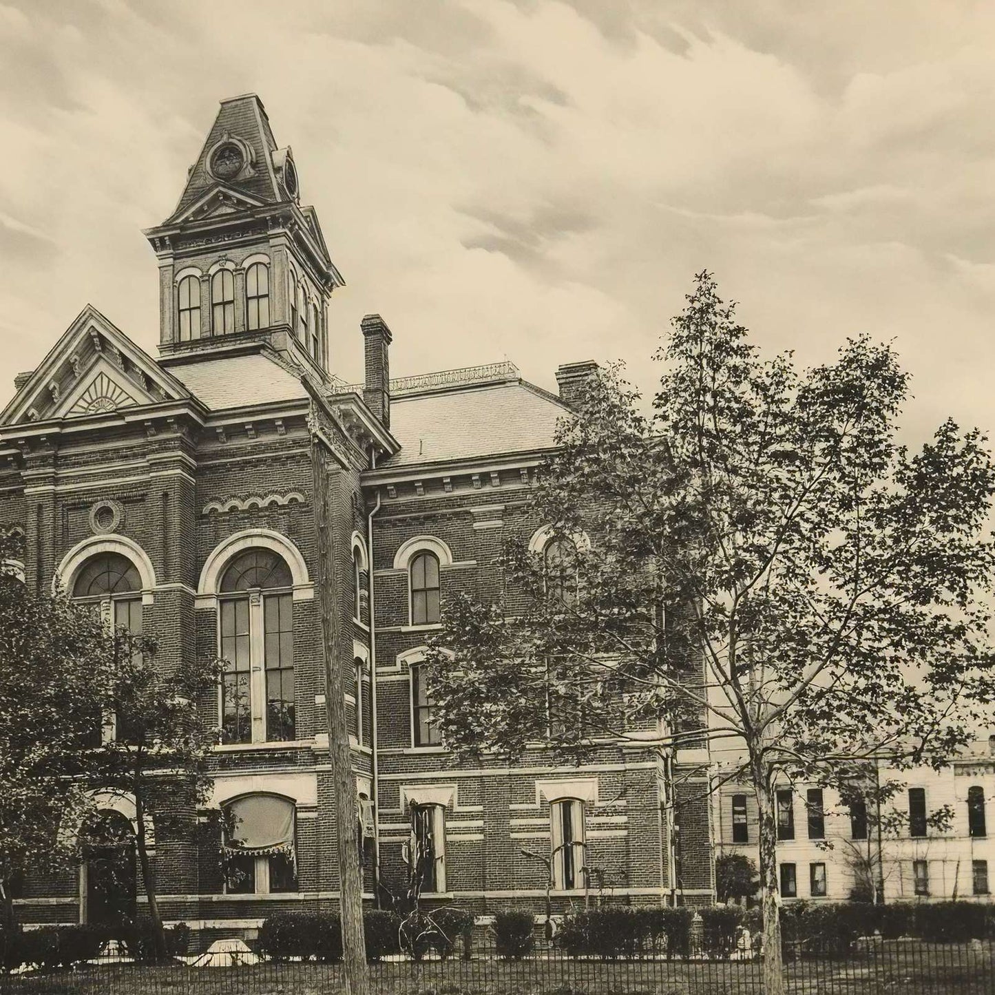 Jefferson County Court House Beaumont in 1907 Vintage Print (7 Sizes) - Restored