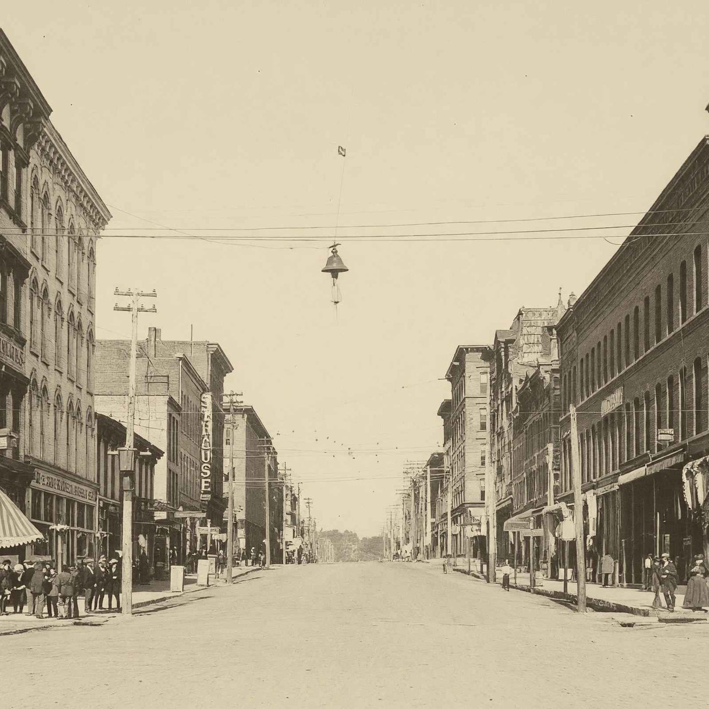 Jefferson Street Looking West Burlington Iowa in 1905 Restored Photo Print