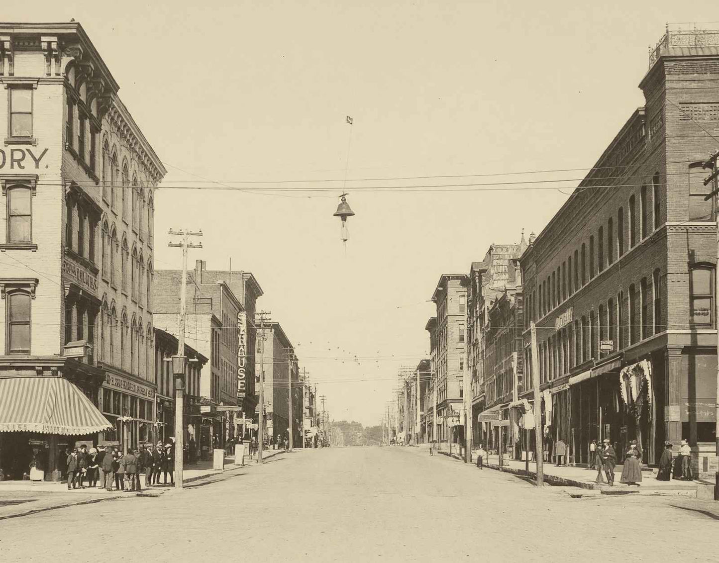 Jefferson Street Looking West Burlington Iowa in 1905 Restored Photo Print