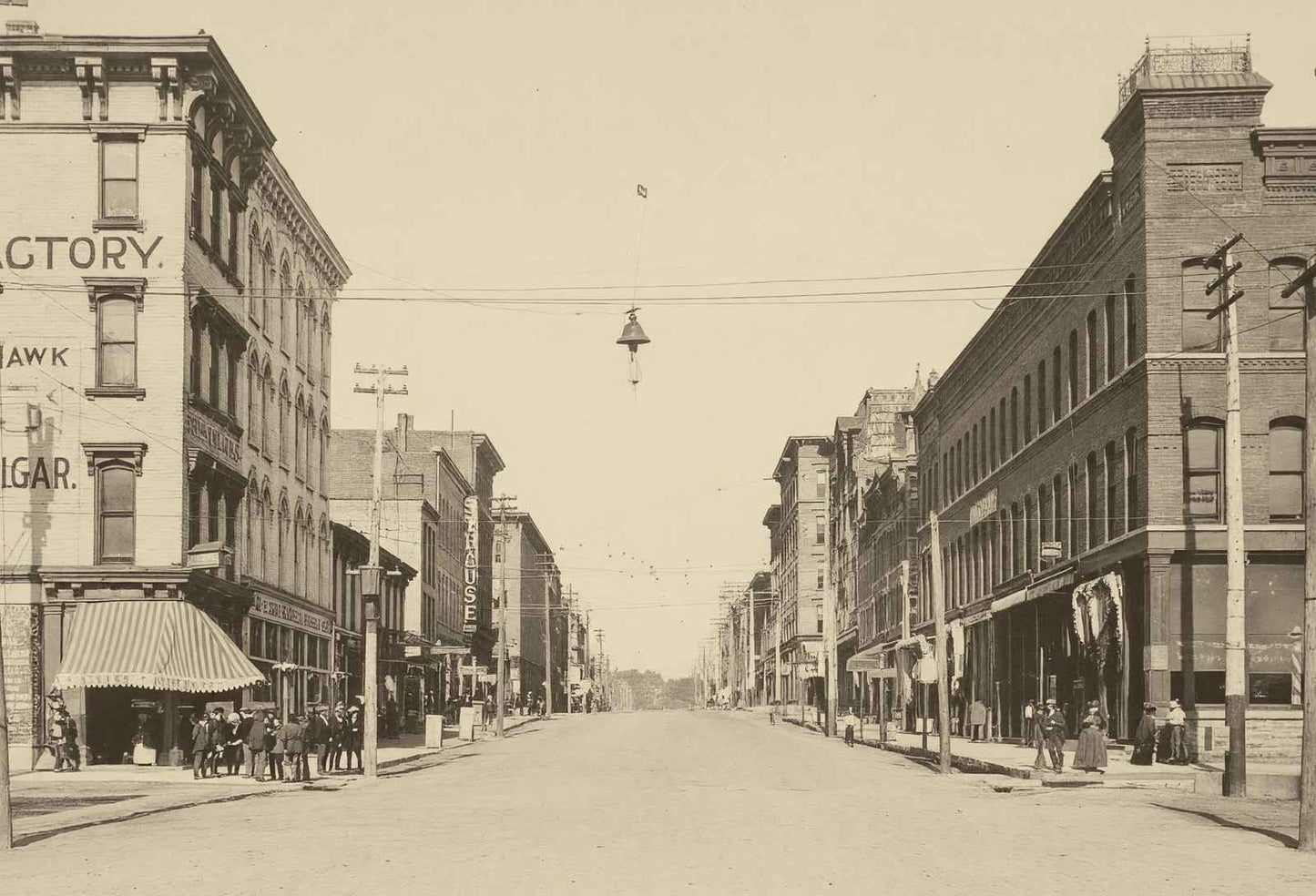 Jefferson Street Looking West Burlington Iowa in 1905 Restored Photo Print