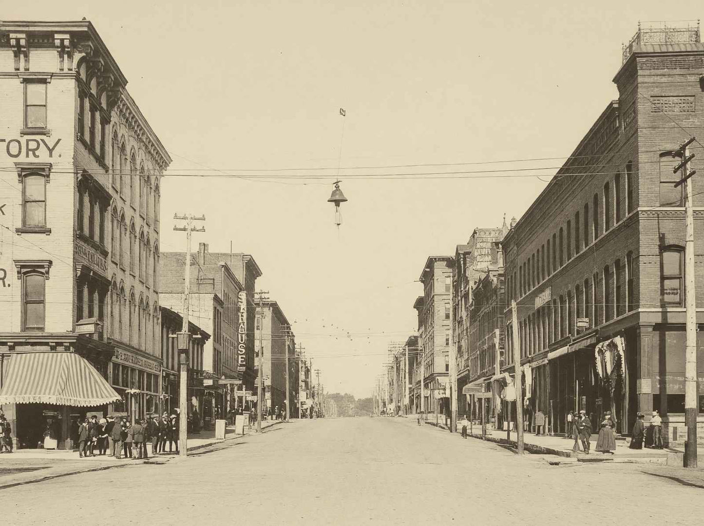 Jefferson Street Looking West Burlington Iowa in 1905 Restored Photo Print