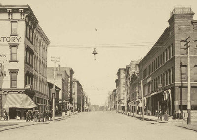 Jefferson Street Looking West Burlington Iowa in 1905 Restored Photo Print