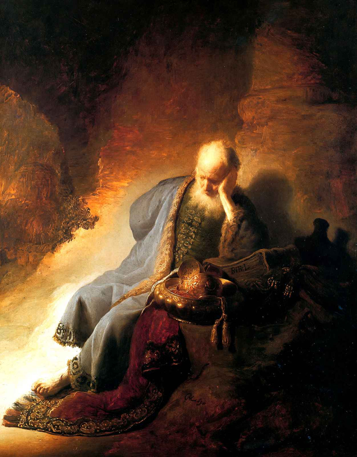 Jeremiah Mourning Over the Destruction 1630 Rembrandt Print (6 Sizes)